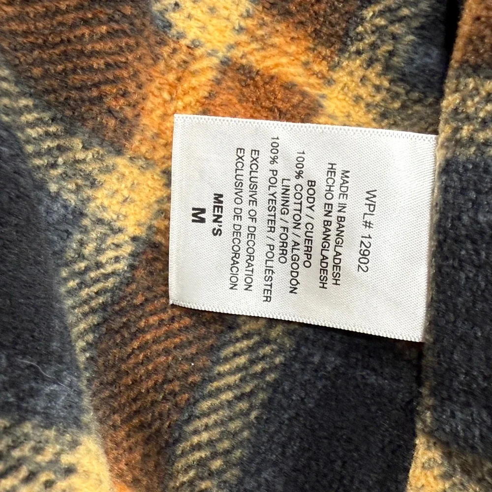 Coleman Mens Canvas Sherpa Lined Flannel Shirt Jacket Tan‎ Workwear Size M